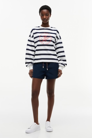 Tommy Hilfiger Th Roundal C-nk Rlx Longsleeve Kadın Beyaz T-shirt - Ww0ww50969