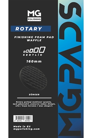 Mg Pads Rotary Cila/boya Koruma Süngeri Waffle Siyah - 160 Mm
