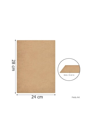 3 Mm 28x24 Mdf Plaka 3 Adet - Hobi, Maket, Ahşap El Sanatları İçin Uygun 3 Lü Paket Diğer