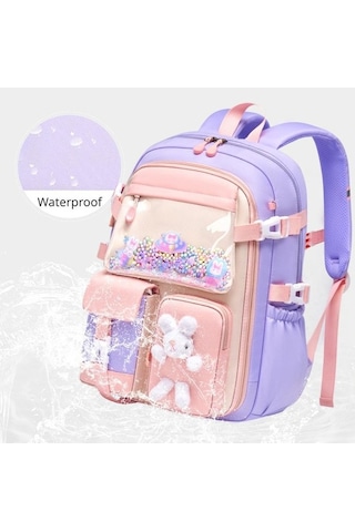 Ebitda Mavi 2023 İlköğretim Kız Çanta, Omurga Korumalı, Hafif, Buzdolabı Açık, Büyük Kapasiteli Kitap Çantası Büyük Boy Mavi