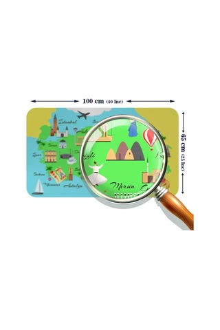 Eğitici Ve Öğretici Cocuk Odası Türkiye Haritası Duvar Sticker-60x105-3876 Renkli
