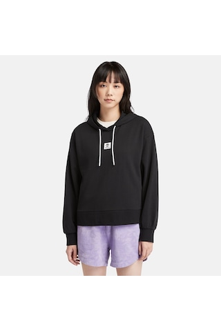 Timberland Stack Logo Loop Back Hoodie Kadın Sweatshirt-33280 Siyah