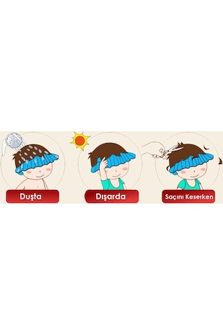 Bebek Banyo Şapkası Siperi Köpük Siperlik Mavi
