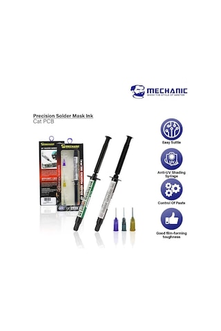 Mechanic B10 Uv Lehim Maskesi 3cc Siyah Pcb Anakart Tamir Uv Solder Masking Ink Koruyucu Boya