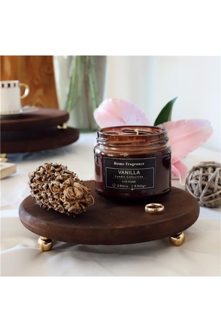 Akayev Ahşap 20 Cm Altın Ayaklı Sunum Tabağı Beyaz