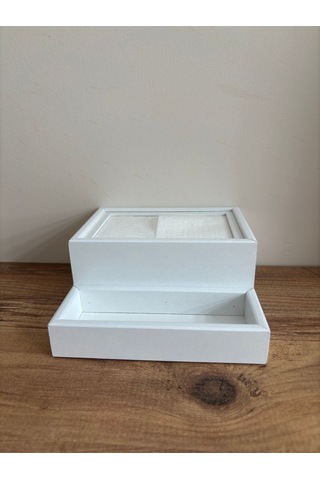 Mimoza Baharatlık Bölmeli Ahşap Masaüstü Peçetelik 24 Adet Restaurant Dispenser Beyaz Baharatlıklar Hariç