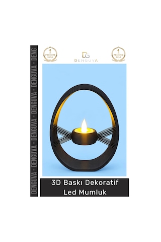 Mumluk Modern Estetik Ev Hediyesi Ofis Tasarım Led Işıklı Masaüstü 3d Baskı Dekoratif Mumluk - 1 Ad Çok Renkli