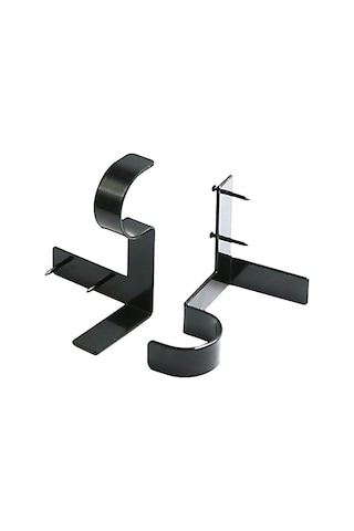 Aubyhe 2 Adet Siyah Çift Perde Demiri Tutucusu - Dayanıklı Metal, 20lb Yük Kapasitesi, Kolay Kurulum, Ev Dekorasyonu Ev Eşyası