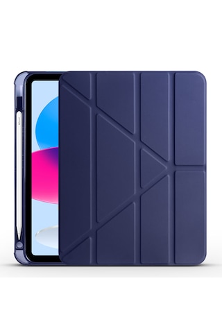 Apple Uyumlu iPad 11.nesil A16 11inç/10.nesil 10.9inç 2025 İle Kılıf Katlanabilir Standlı 360 Yumuşak Kalem Bölmeli Kapak Tablet Kılıfı