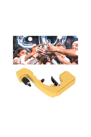 Kangvka Plastik Şampanya Ve Bira Spreyi, Ergonomik Tetikli, Partiler İçin Uyumlu Flaşlı Alkol Sprey Aleti Sarı