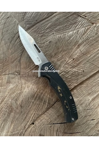 Atak Çelik Cep Çakısı Kamp Çakısı Avcı Bıçagı Emniyetli Cep Bıçak 23cm Siyah