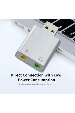 Padalink Usb Dışarıdaki Ses Kartı - 3.5mm Kulaklık Ve Mikrofon Dönüştürücü, Sürücü Gerektirmeyen, Bilgisayar Ve Dizüstü İçin, Altın Renk