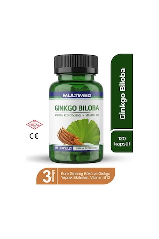 Multimed Ginkgo Biloba + Ginseng + Vitamin B12 120 Kapsül