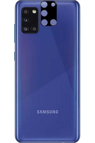 Samsung Uyumlu Galaxy A31 3D Kamera Lens Koruyucu Temperli Cam Siyah