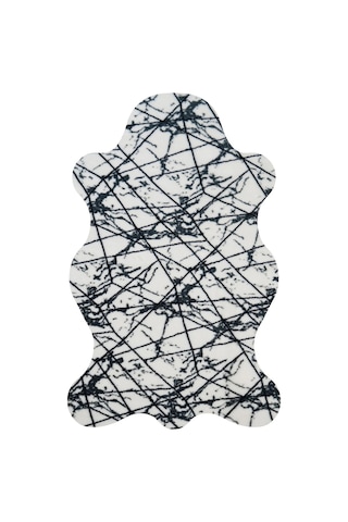 Prizma Halı Marble Peluş Halı Beyaz - Pos Kesim