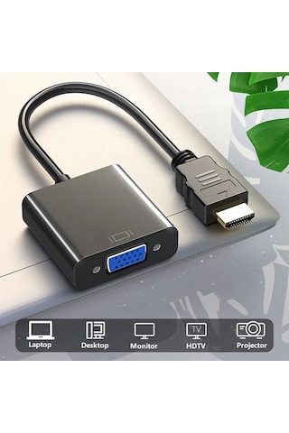 Hdmı To Vga Dişi Çevirici Adaptör Görüntü Aktarma Çevirici