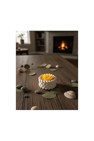 Tealight Örgü Desenli Hediyelik Mumluk Kına Söz Nişan Hediyelik Beyaz