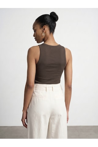 Dilvin 21259 Bisiklet Yaka Top-koyu Kahve