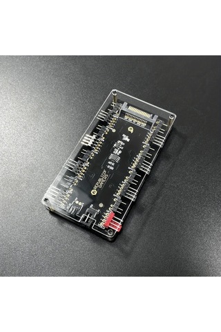 Xuweiwei Siyah Çift 8 Portlu 5v 3 Pin Pwm Sicaklik Kontrol Argb Fan Hub Usb Güç Kaynakli 36v Yapışkan Montaj Argb Aydınlatma Sistemleri