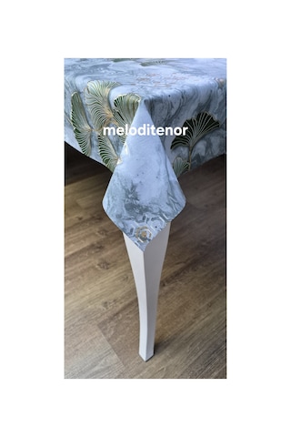 Sedefli Simli Parlak Yanardöner Yaprak Desen Üç Boyutlu Üstü Leke Tutmaz Altı Dokuma Kumaş Astar Lüks Pvc Muşamba Masa Örtüsü Yeşil Gold Metalik