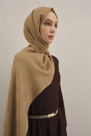 Armine Lyocell Naia Kare Monogram Şal 6 70 Camel