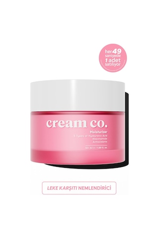 Cream Co. Moisturizer Cilt Tonu Eşitleyici ve Aydınlatıcı Su Bazlı Nemlendirici Yüz Kremi 50 ML