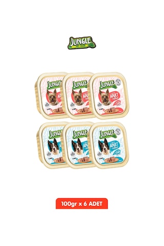 6 Adet Kuzulu & Somonlu Köpek Yaş Maması Tahılsız Pate Alucup - 6 Adetx 100 Gr