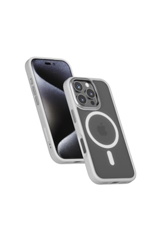 Momax Play CaseForm Apple Uyumlu iPhone 16 Pro Magsafe Kılıf Açık Gri