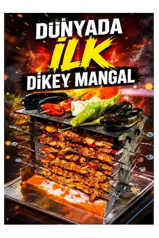 Flarte Dikey Mangal Katlanabilir Açık Gri