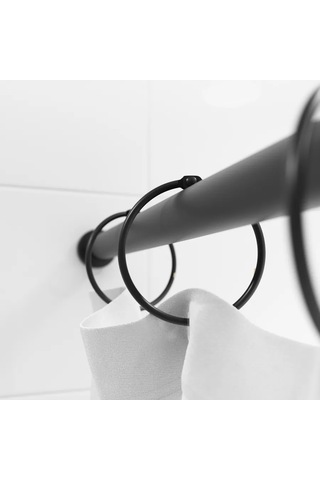 Iddıs Banyo İçin Metal Perde Halkaları, 12 Adet 340596352 Siyah