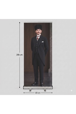 Atatürk Poster Baskılı Roll Up Banner 85x200cm No:6 Diğer