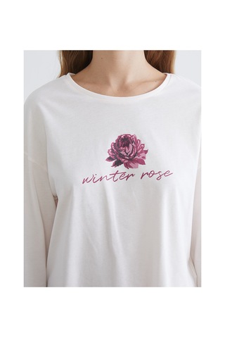 Lcw Dream Kırmızı Bisiklet Yaka Çiçekli Kadın Pijama Takımı