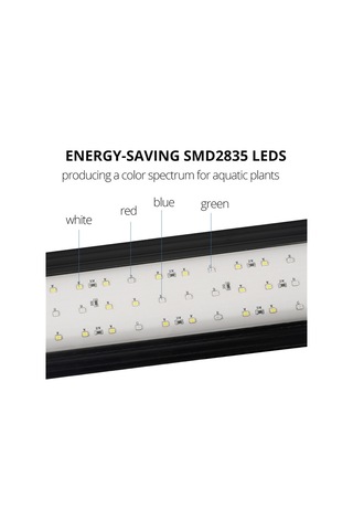 Symbee Akvaryum Işığı Su Geçirmez Ayarı 10 Seviye Işık Regülasyonu 3 Zamanlama Seçeneği Tam Spektrum 60 Led Topu 45-60cm 11w Euro Standartı Siyah