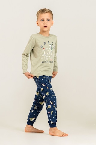 Rolypoly Erkek Çocuk Yeşil Space Adventure Uzun Kol Pijama Takım Rp3863-c-v1 Rp3863-c-v1