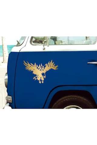Sticker Dizayn Kartal Sticker - Eagle Beşiktaş Kanatlı Uçan Kartal Sticker - Araba Oto Motosiklet Karavan Cam Sticker - 00321 20x14 Cm