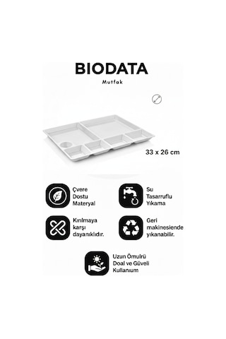 33x26 Cm Tabldot Kahvaltı Tabağı - Melamin Kırılmaya Dayanıklı Çok Bölmeli Ofis Servis Tepsisi Çok Renkli