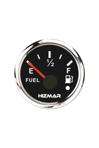 Siyah Yakıt Seviye Göstergesi - Tekne - Alarm Ikazlı Ledli