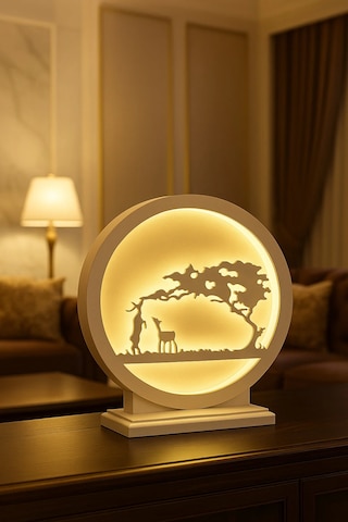 Evode Design Geyik Figürlü Led Dekoratif Obje Ahşap