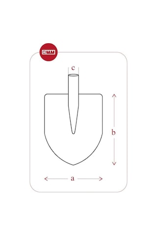 Atasoyticaret 3200 Bel Küreği Baskılı Sivri 225x370mm - Sapsız