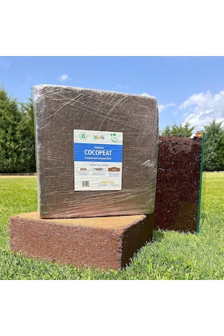 Biorfe Premium Sıkıştırılmış Hindistan Cevizi Torfu, Coco Peat Block, Su Tutucu Torf 10 Kg Diğer