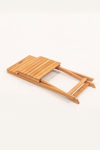 Balkon Bahçe Mutfak 3'lü Ahşap Bistro Set Katlanır Ahşap