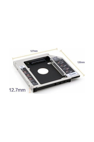 SSD Caddy 12.7 Mm Dvd To SSD Kızak HDD Bağlama - HDD Caddy Kutu 12.7M