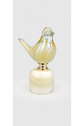 Tamamen El İşçiliği Ve Üfle İle Yapılmış 17 Cm Boyutlarında Kuş Figürü .