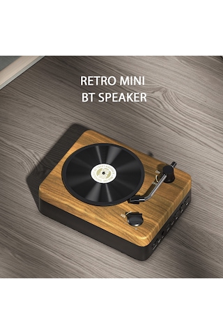 Teltree Ko-star Nostaljik Çalar Desenli Taşınabilir Hoparlör - Bluetooth 5.3 + Aux + Tf Kart Desteği, 1200mah Pil, Açık Ahşap Rengi