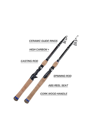 MSO Spinning Rod 2.4 M Karbon Fiber Teleskopik Olta Kamış