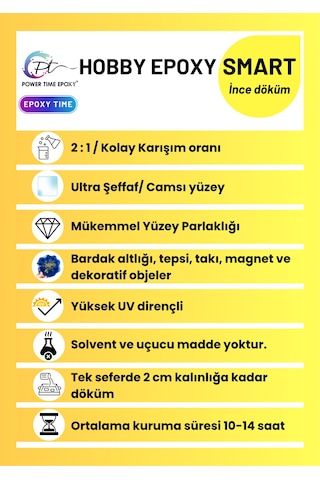 3 Kg Hobi Epoxy Smart/ Şeffaf Epoksi Reçine Ince Döküm