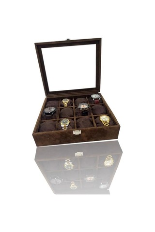 Richbo x 12'li Saat Kutusu Süet Kahve