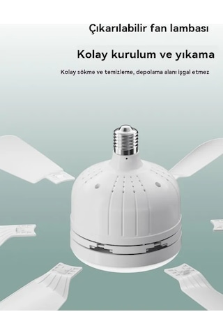 Ebitda Sessiz Yatak Odası Fan Işığı, Uzaktan Kumandalı Tavan Vantilatörü, Beyaz Yeşil Lı266