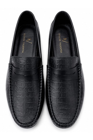 Frank Valentia Fv115 Hakiki Deri Erkek Loafer Ayakkabı Siyah