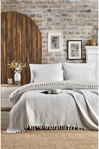 Casnack Lavin 1500 G Çift Kişilik Pike 200 x 230 Gri